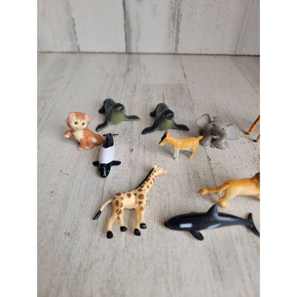 Safari zoo animal variety seal giraffe goat cat playset toy figure - Picture 3 of 6